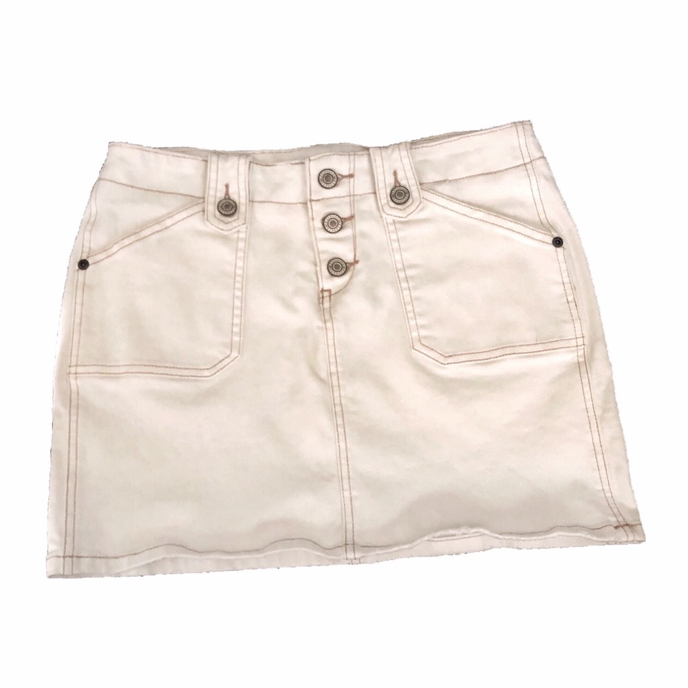 Express Off White Denim Skirt • 7/8